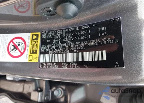 2019 Toyota Highlander Limited from USA, damaged, VIN 5TDDZRFH1KS736146
